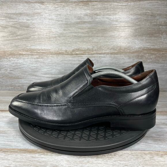 Johnston & Murphy Mens Barlett Black Leather Slip On Loafers Size 11 M - Picture 1 of 10
